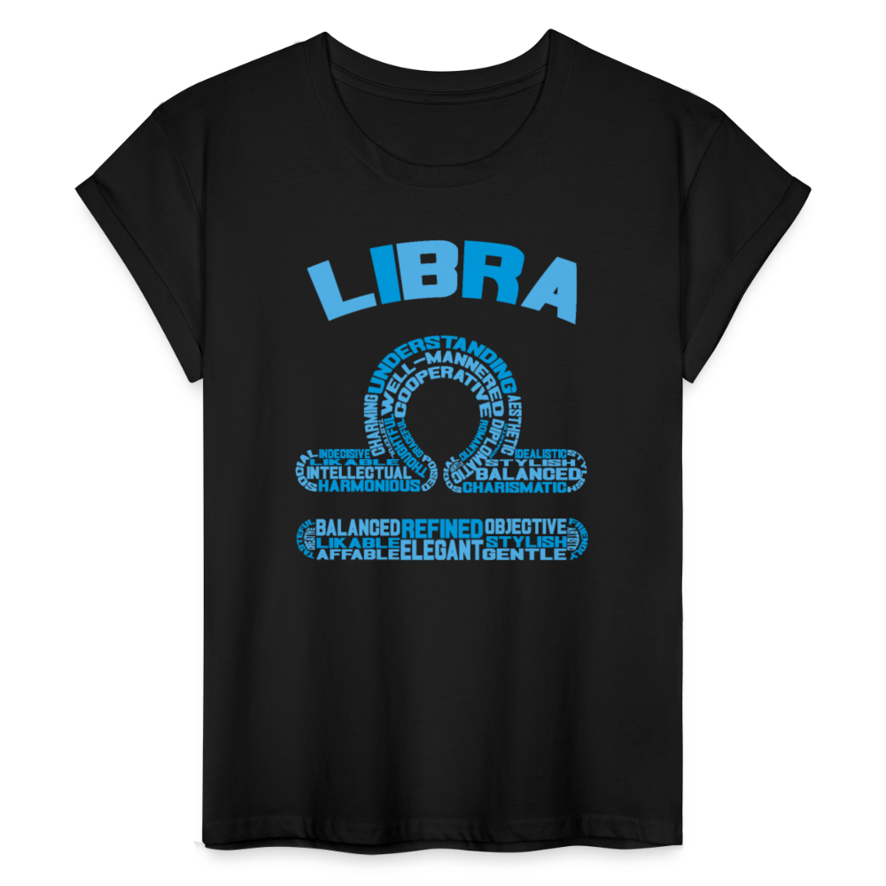 Women's Power Words Libra Relaxed Fit T-Shirt - black