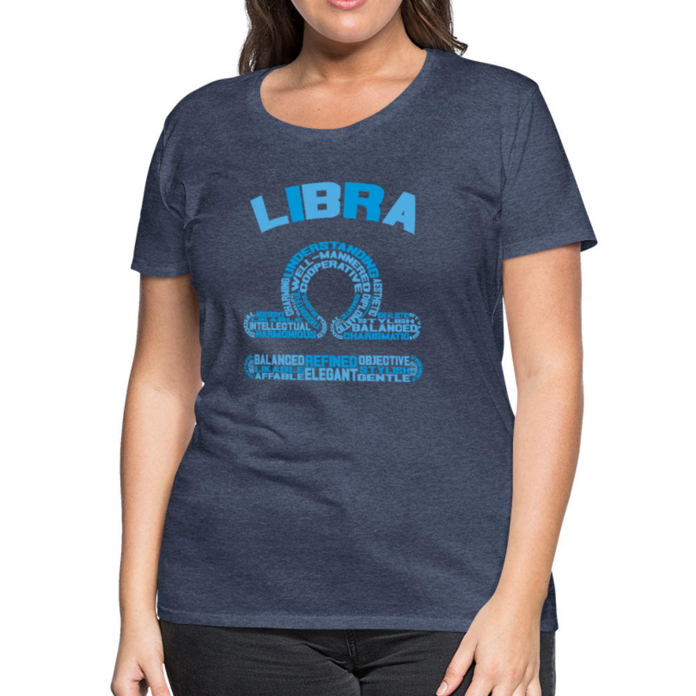 Women's Power Words Libra Premium T-Shirt - heather blue