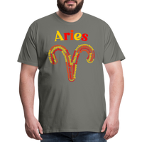 Thumbnail for Men's Power Words Aries Premium T-Shirt - asphalt gray