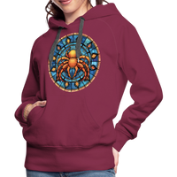 Thumbnail for Women’s Mosaic Cancer Premium Hoodie - burgundy