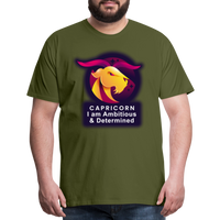 Thumbnail for Men's Glow Capricorn Premium T-Shirt - olive green