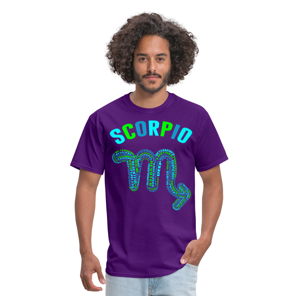 Men's Power Words Scorpio Classic T-Shirt - purple