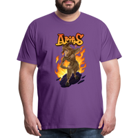 Thumbnail for Men's Fiery Aries Premium T-Shirt - purple