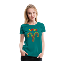 Thumbnail for Women's Power Words Aries Premium T-Shirt - teal