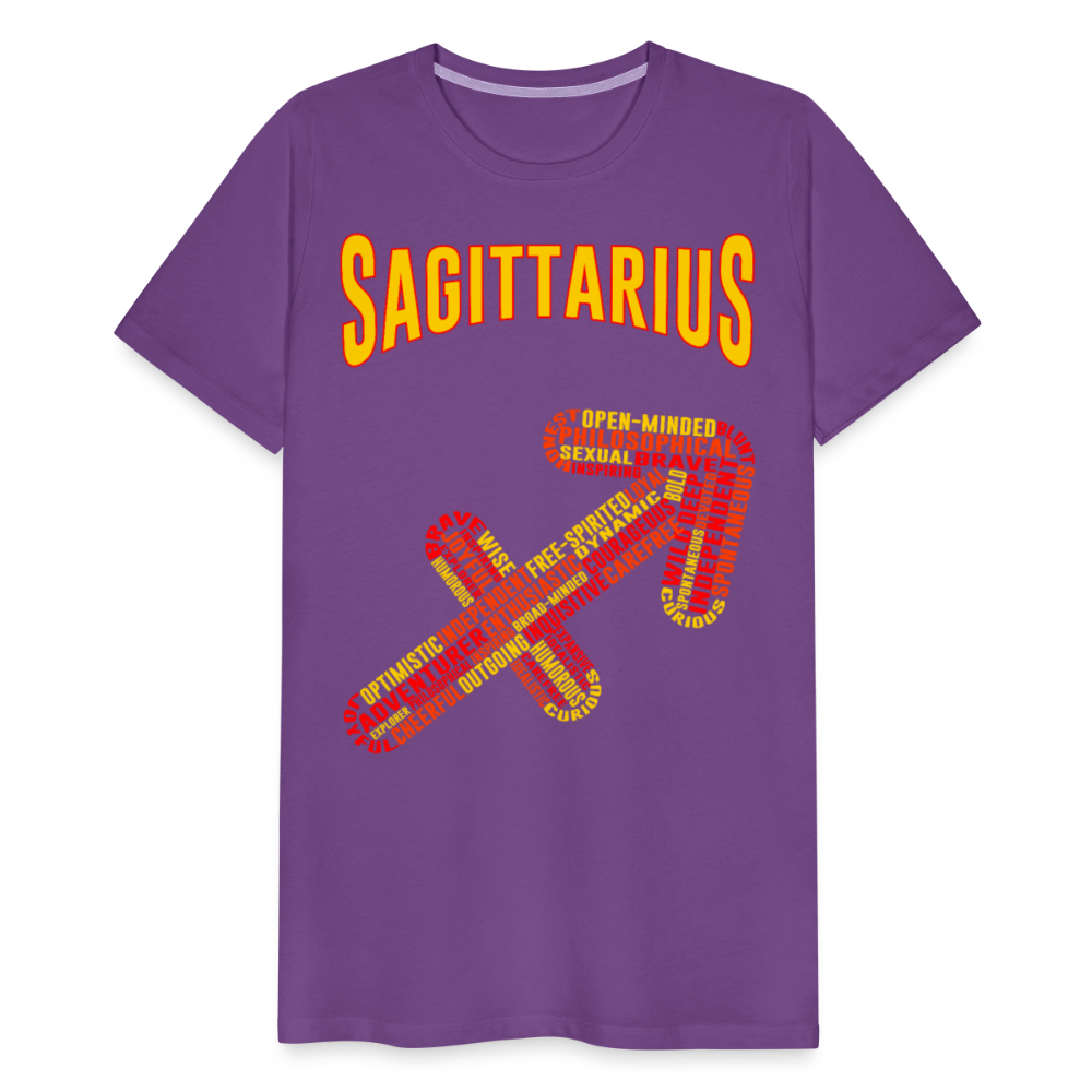 Men's Power Words Sagittarius Premium T-Shirt - purple