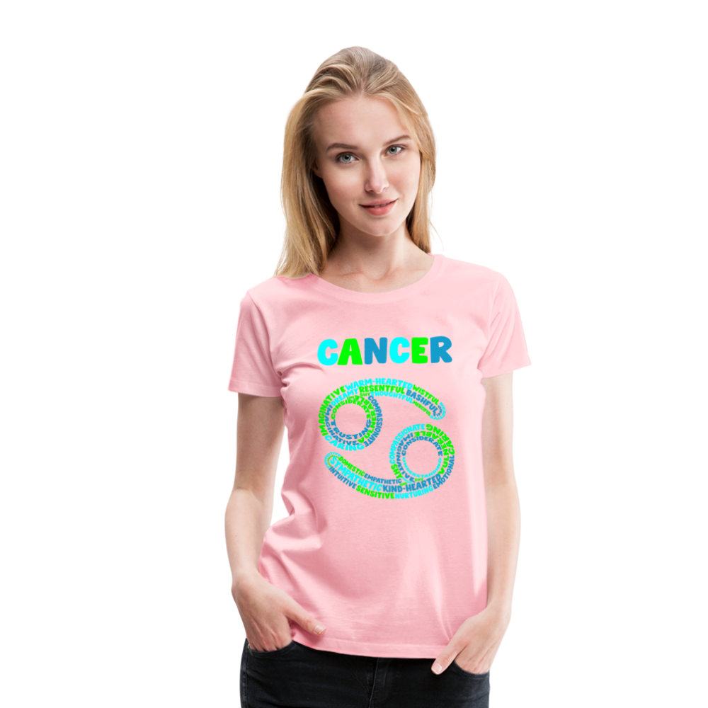 Women's Power Words Cancer Premium T-Shirt - pink