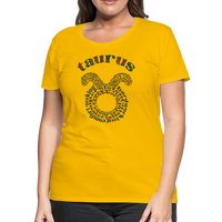 Thumbnail for Women's Power Words Taurus Premium T-Shirt - sun yellow