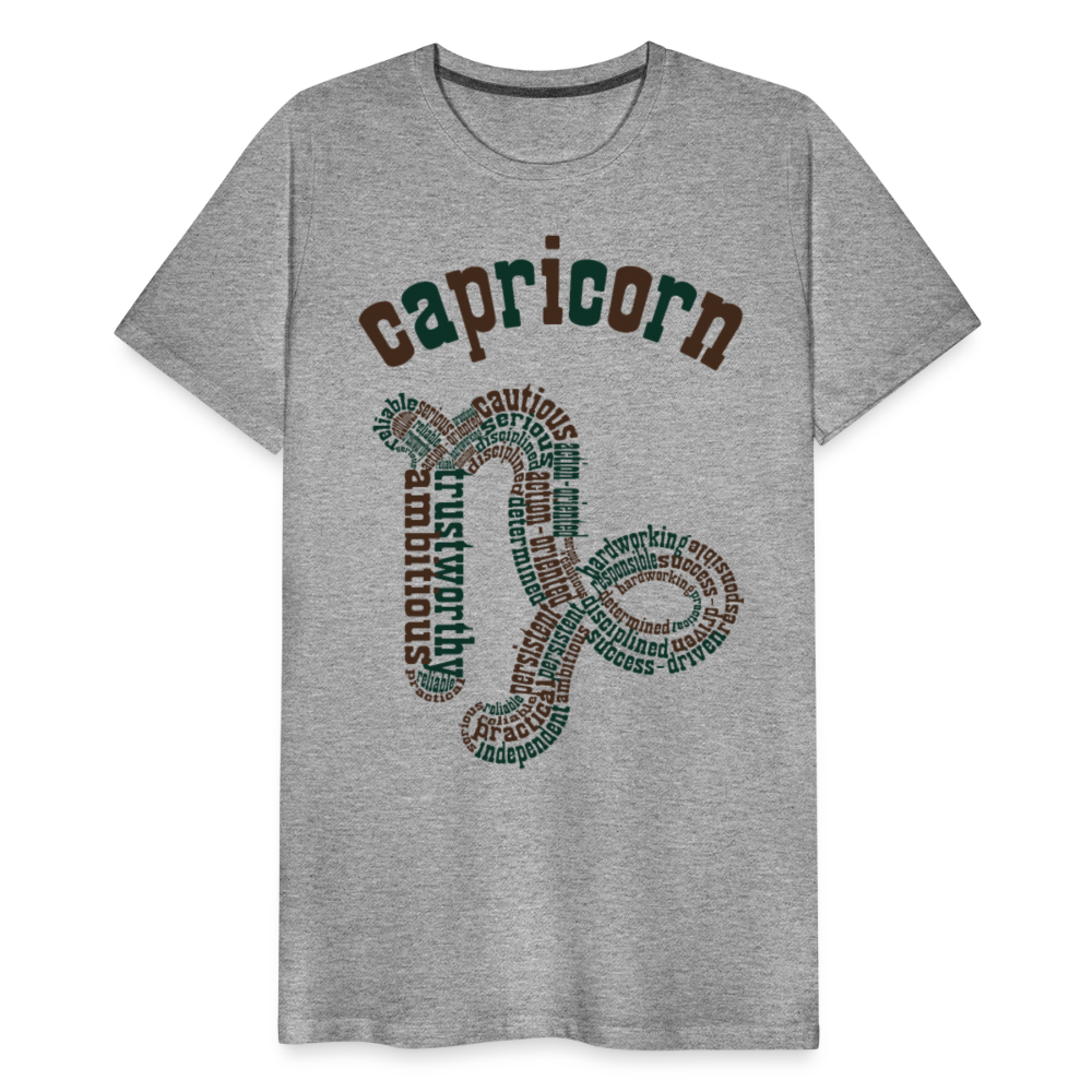 Men's Power Words Capricorn Premium T-Shirt - heather gray