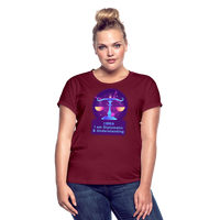 Thumbnail for Women's Neon Libra Relaxed Fit T-Shirt - burgundy