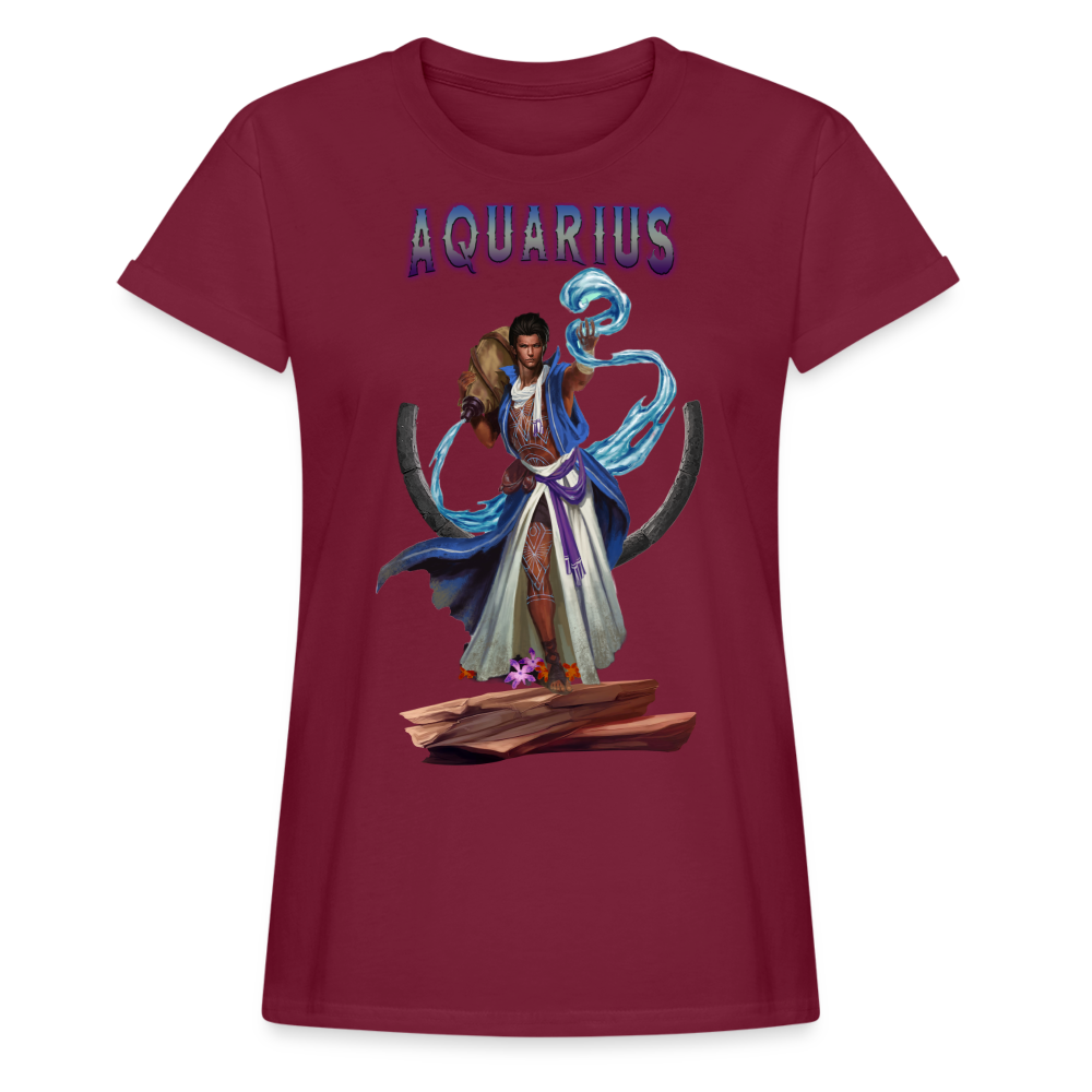 Women's Astral Aquarius Relaxed Fit T-Shirt - burgundy