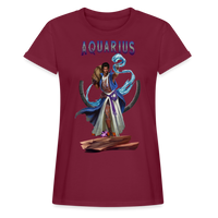 Thumbnail for Women's Astral Aquarius Relaxed Fit T-Shirt - burgundy