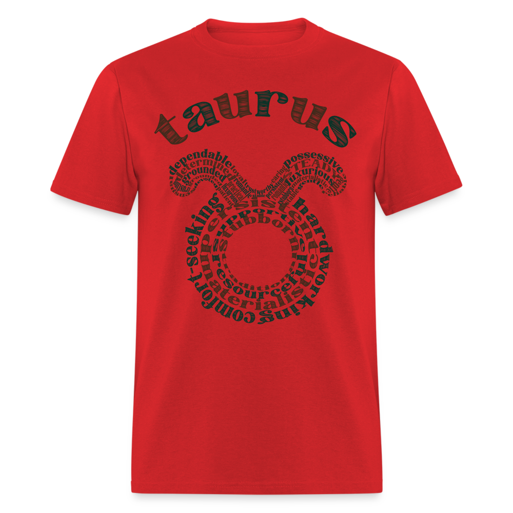 Men's Power Words Taurus Classic T-Shirt - red