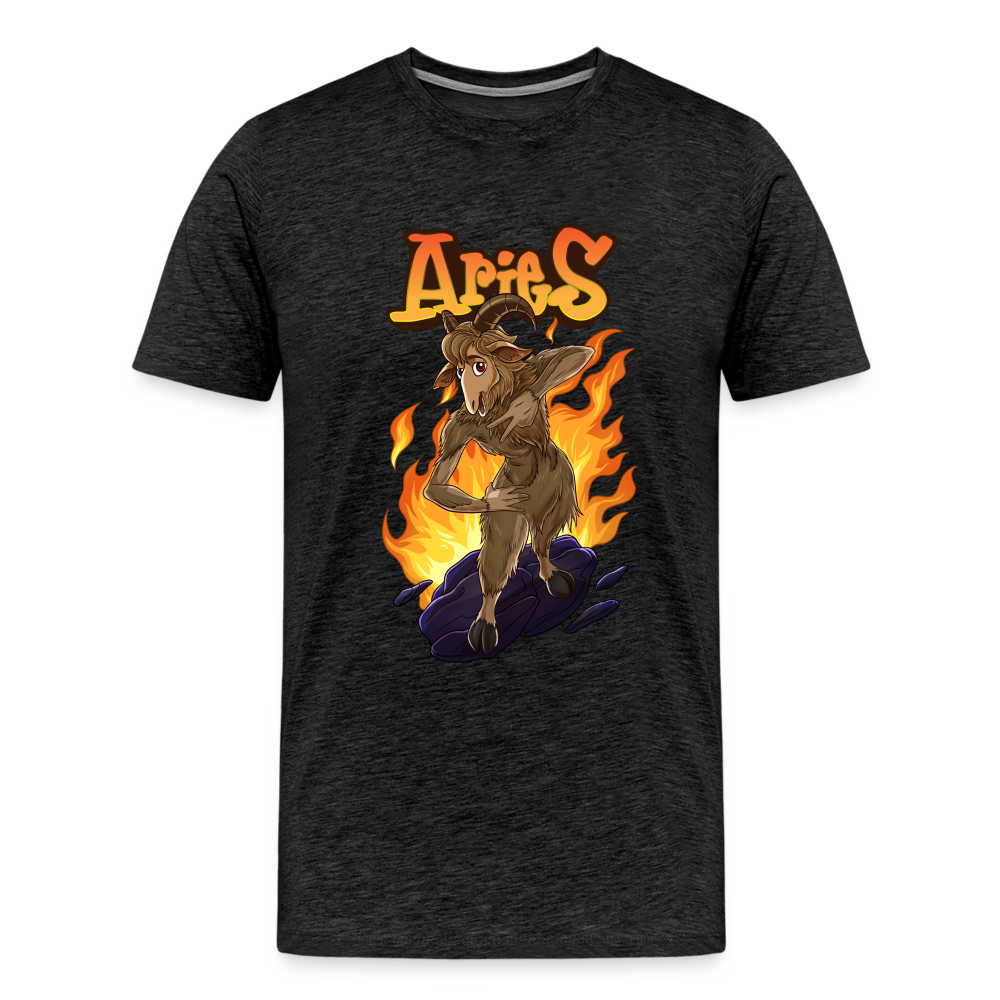 Men's Fiery Aries Premium T-Shirt - charcoal grey