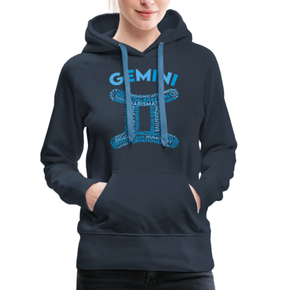 Women's Power Words Gemini Premium Hoodie - navy