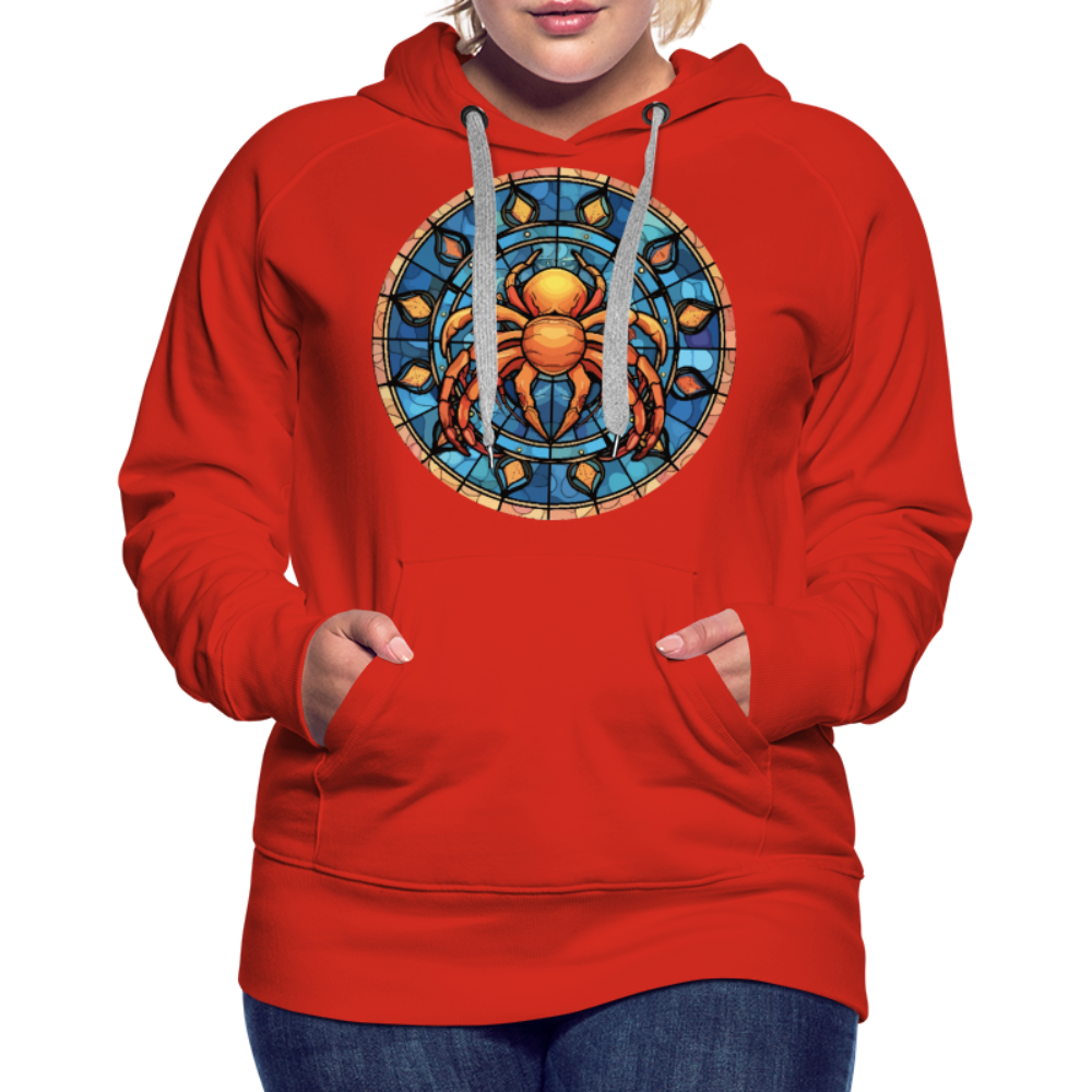 Women’s Mosaic Cancer Premium Hoodie - red