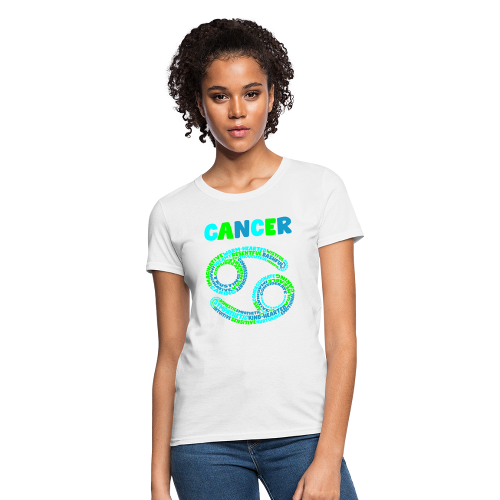 Women's Power Words Cancer T-Shirt - white