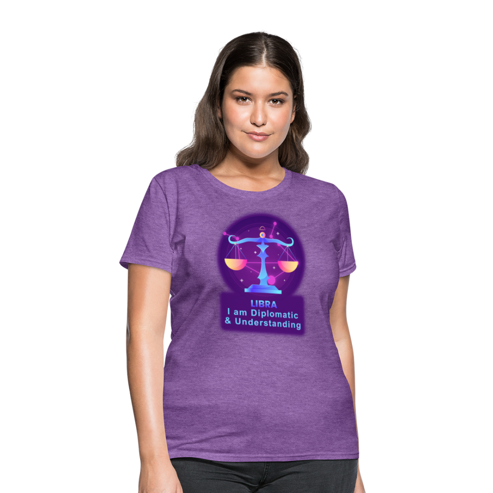 Women's Neon Libra T-Shirt - purple heather