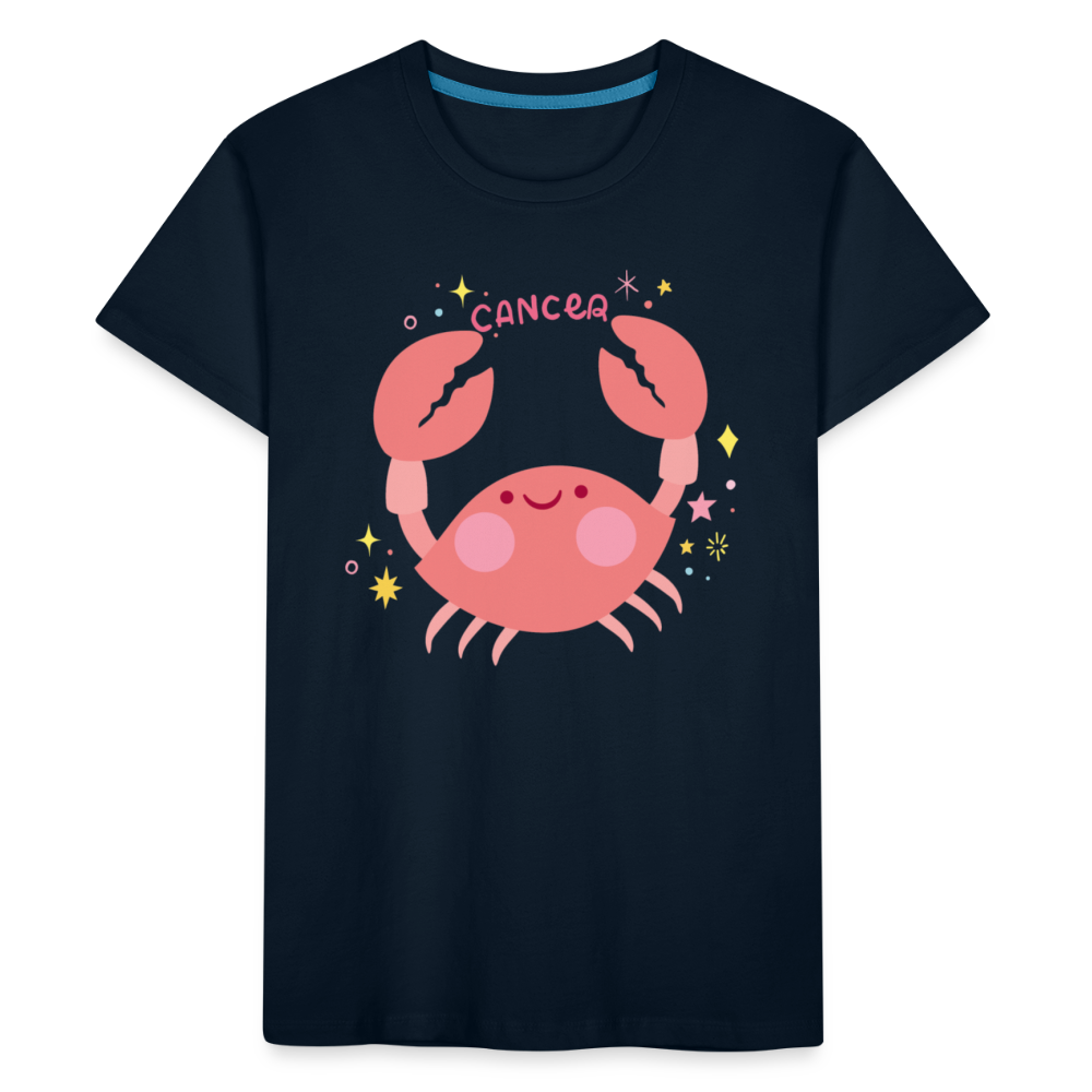 Kid’s Pinky Cancer Premium Organic T-Shirt - deep navy