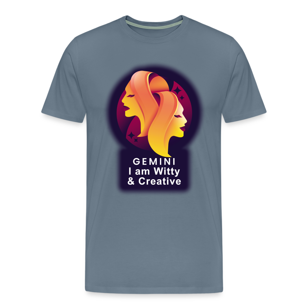 Men's Glow Gemini Premium T-Shirt - steel blue