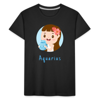 Thumbnail for Kid’s Astro Toon Aquarius Premium Organic T-Shirt - black