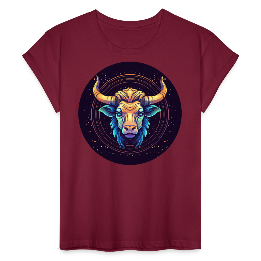 Women's Magic Taurus Relaxed Fit T-Shirt - burgundy