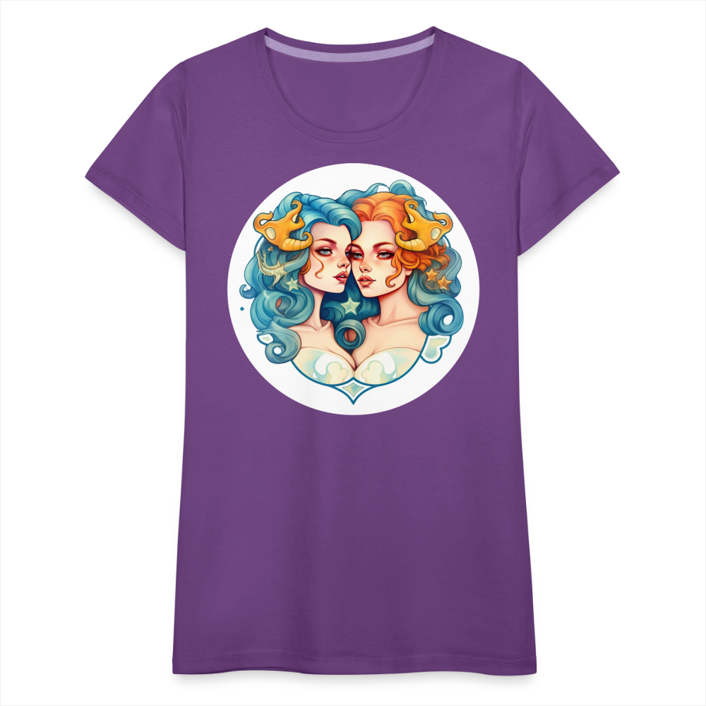 Women’s Symbol Gemini Premium T-Shirt - purple