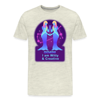 Thumbnail for Men's Neon Gemini Premium T-Shirt - heather oatmeal