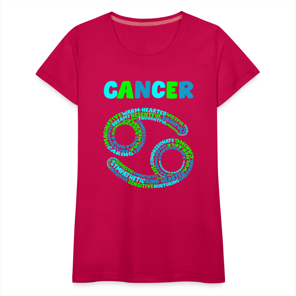 Women's Power Words Cancer Premium T-Shirt - dark pink