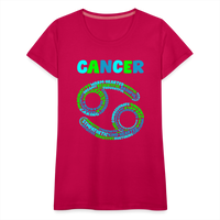 Thumbnail for Women's Power Words Cancer Premium T-Shirt - dark pink