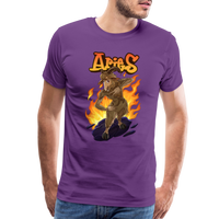 Thumbnail for Men's Fiery Aries Premium T-Shirt - purple