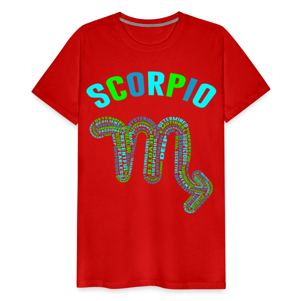 Men's Power Words Scorpio Premium T-Shirt - red