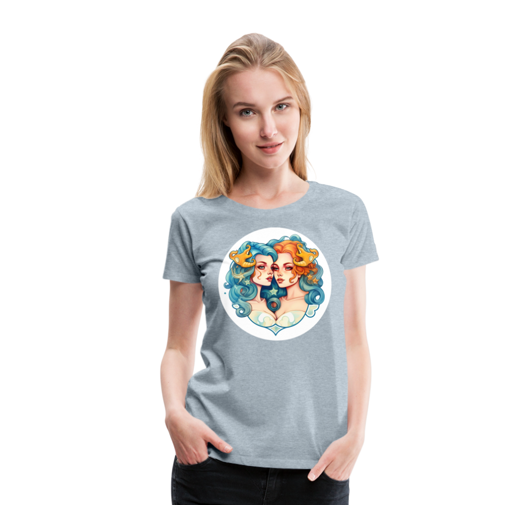 Women’s Symbol Gemini Premium T-Shirt - heather ice blue