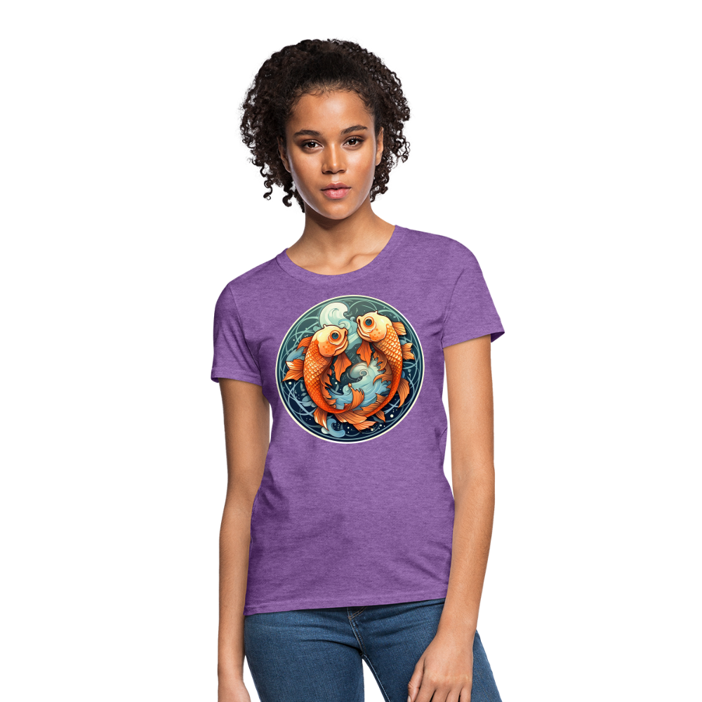 Women's Symbol Pisces T-Shirt - purple heather