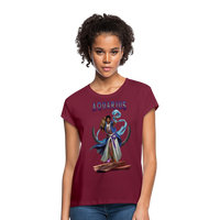 Thumbnail for Women's Astral Aquarius Relaxed Fit T-Shirt - burgundy