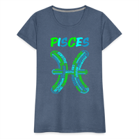 Thumbnail for Women's Power Words Pisces Premium T-Shirt - heather blue