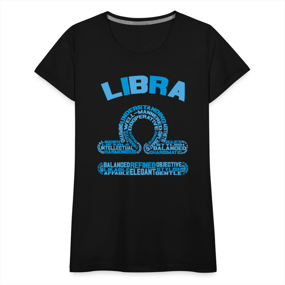 Women's Power Words Libra Premium T-Shirt - black