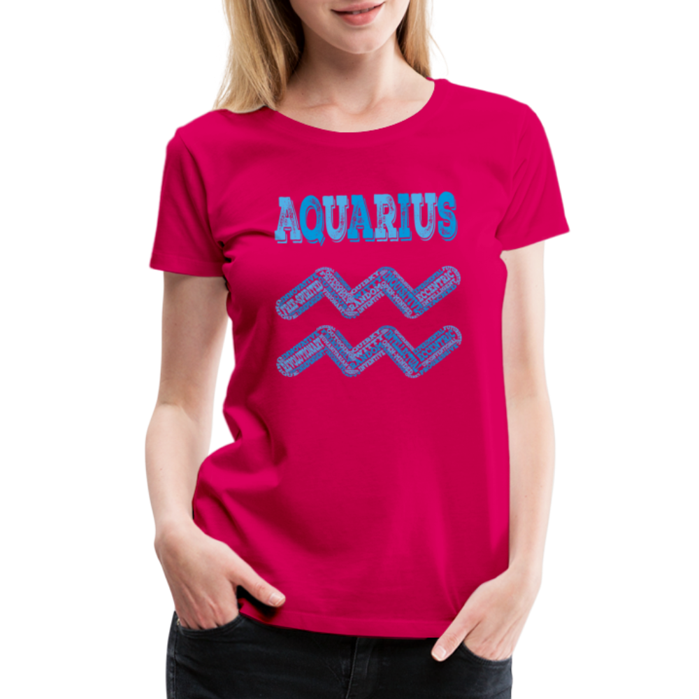 Women's Power Words Aquarius Premium T-Shirt - dark pink