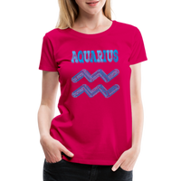 Thumbnail for Women's Power Words Aquarius Premium T-Shirt - dark pink