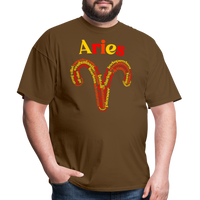 Thumbnail for Men's Power Words Aries Classic T-Shirt - brown