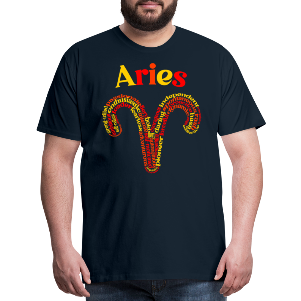 Men's Power Words Aries Premium T-Shirt - deep navy