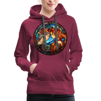 Thumbnail for Women’s Mosaic Gemini Premium Hoodie - burgundy