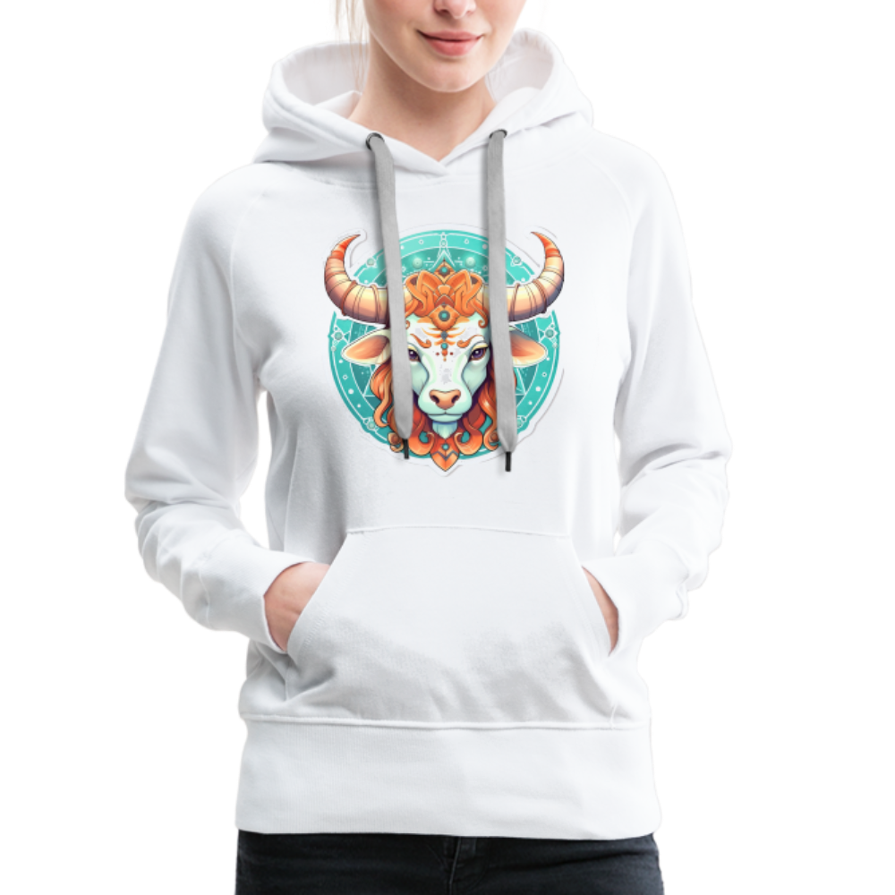 Women’s Symbol Taurus Premium Hoodie - white