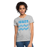 Thumbnail for Women's Power Words Aquarius T-Shirt - heather gray