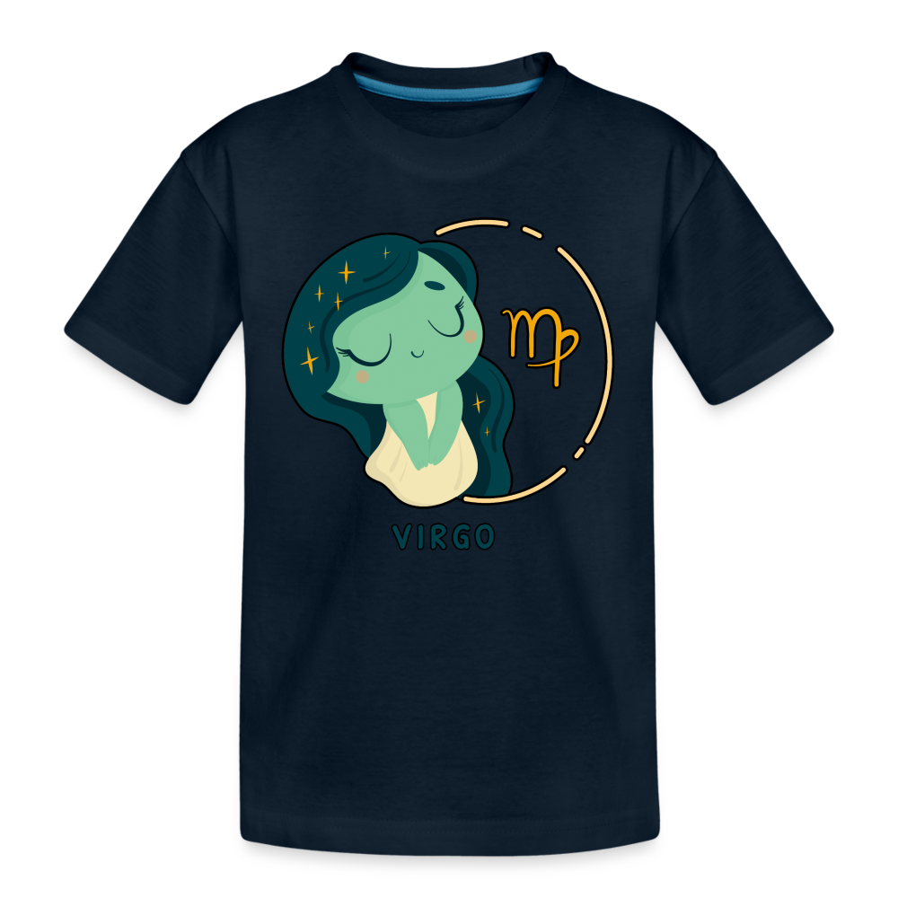 Kid’s Cartoony Virgo Premium Organic T-Shirt - deep navy