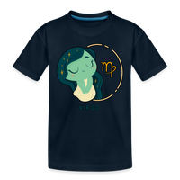 Thumbnail for Kid’s Cartoony Virgo Premium Organic T-Shirt - deep navy