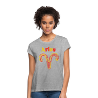 Thumbnail for Women's Power Words Aries Relaxed Fit T-Shirt - heather gray