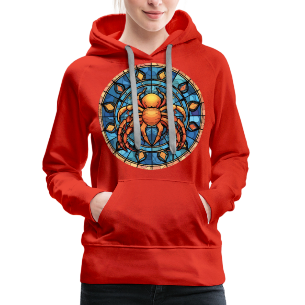 Women’s Mosaic Cancer Premium Hoodie - red