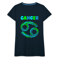 Thumbnail for Women's Power Words Cancer Premium T-Shirt - deep navy