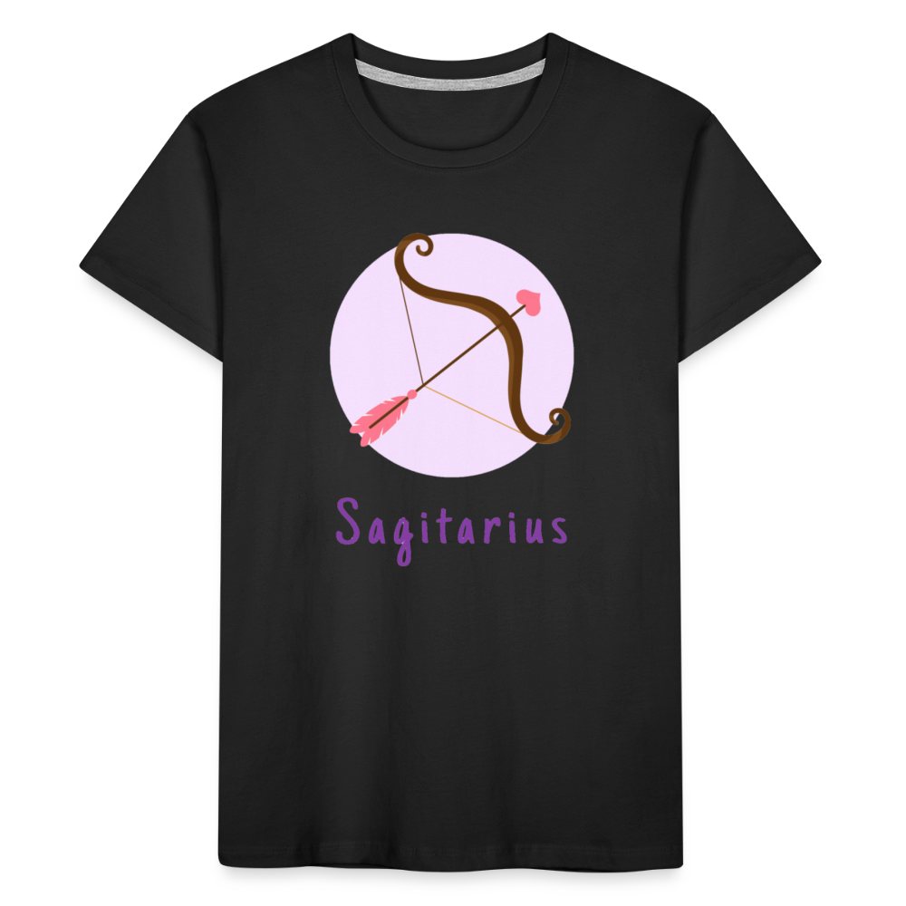 Kid’s Astro Toon Sagittarius Premium Organic T-Shirt - black