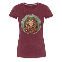 Thumbnail for Women’s Mythical Virgo Premium T-Shirt - heather burgundy